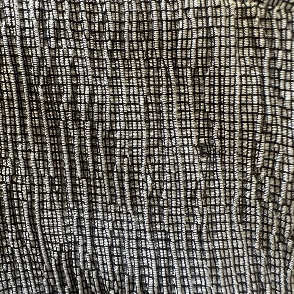 Eileen Fisher Woven Plissé Funnel Neck Full Length Dress in Grey Large